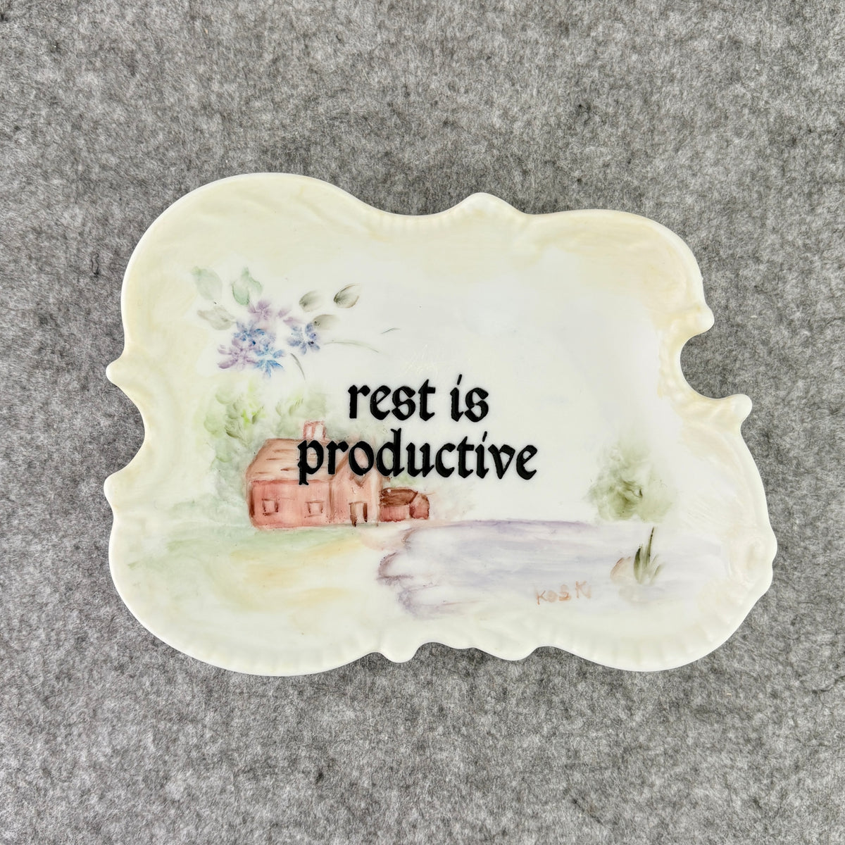 rest is productive - trinket dish