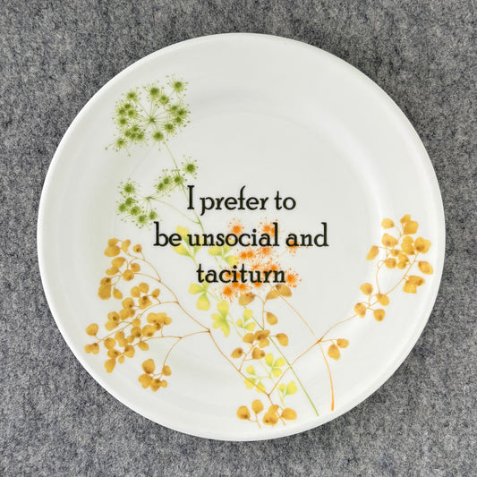 I prefer to be unsocial and taciturn