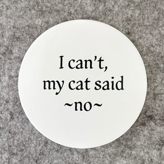 I can't my cat said -no-