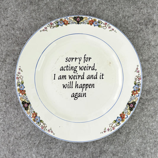 sorry for acting weird, I am weird and it will happen again