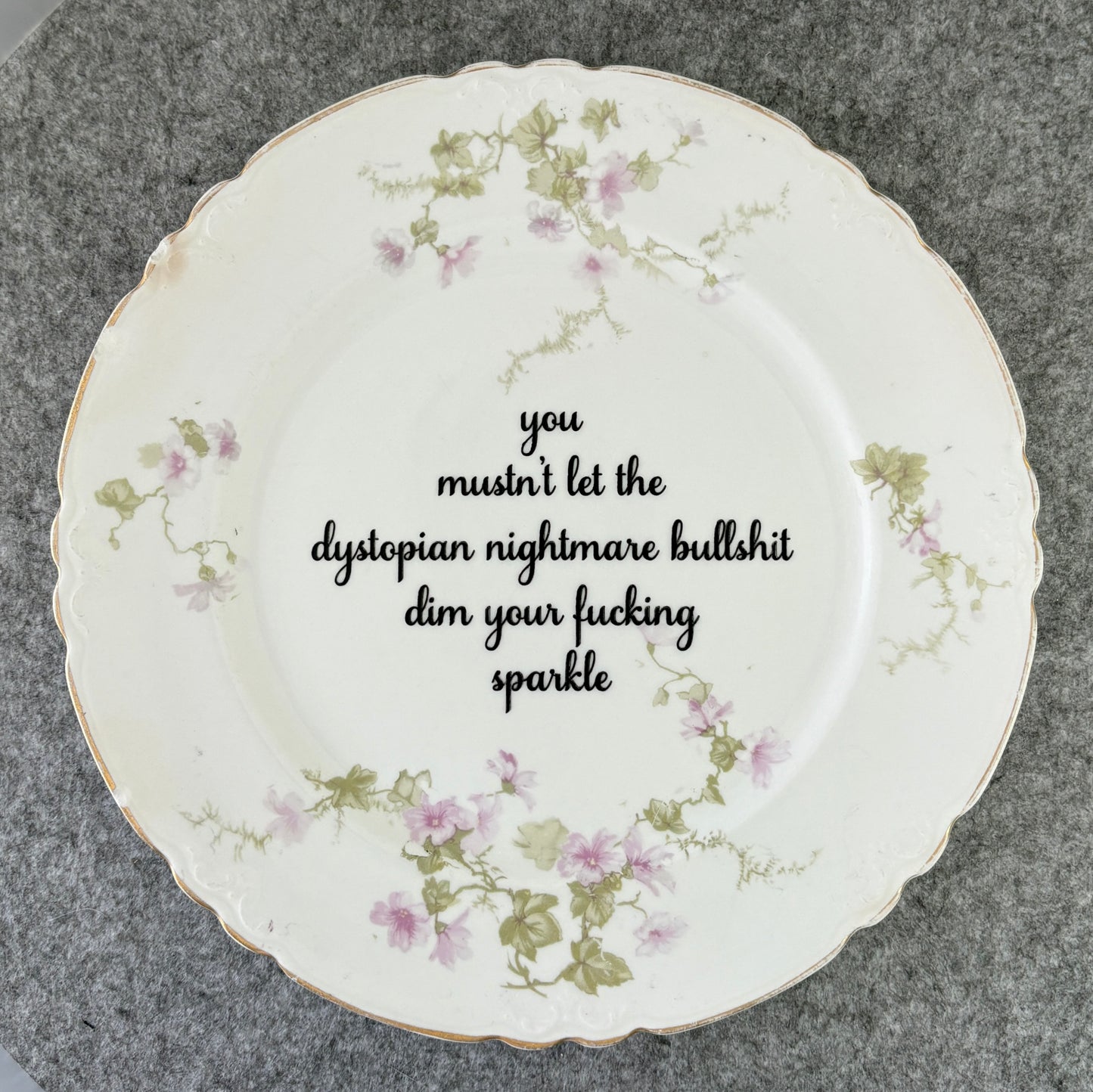 you mustn't let the dystopian nightmare bullshit dim your fucking sparkle