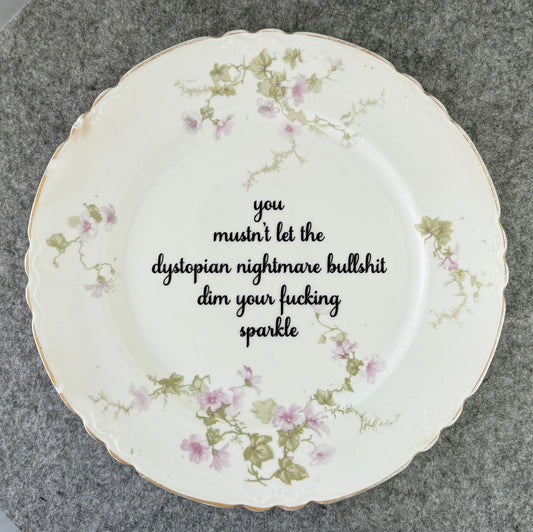 you mustn't let the dystopian nightmare bullshit dim your fucking sparkle