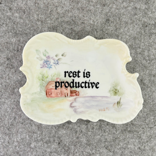 rest is productive - trinket dish